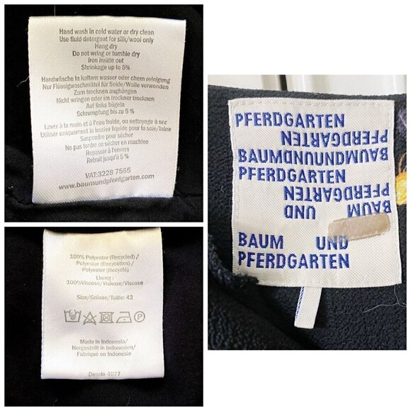 BAUM‎ UND PFERDGARTEN Ariana cherry mini dress, Size 42 EU/12US, Black - Picture 4 of 15